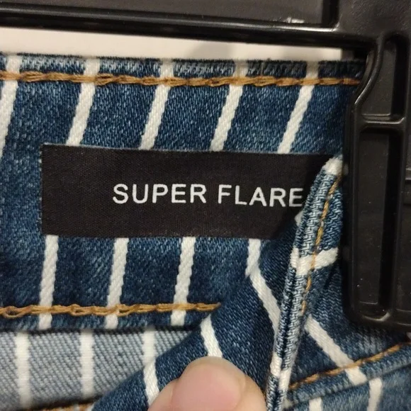 Judy Blue Stripe Super Flare High Waist Ruby Ya Ya Shirley Jeans 5/27-Boho - Picture 3 of 9